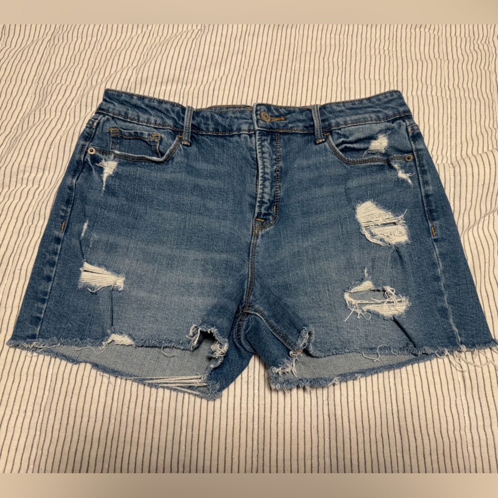 Old Navy Distressed Cropped Blue Jean Shorts